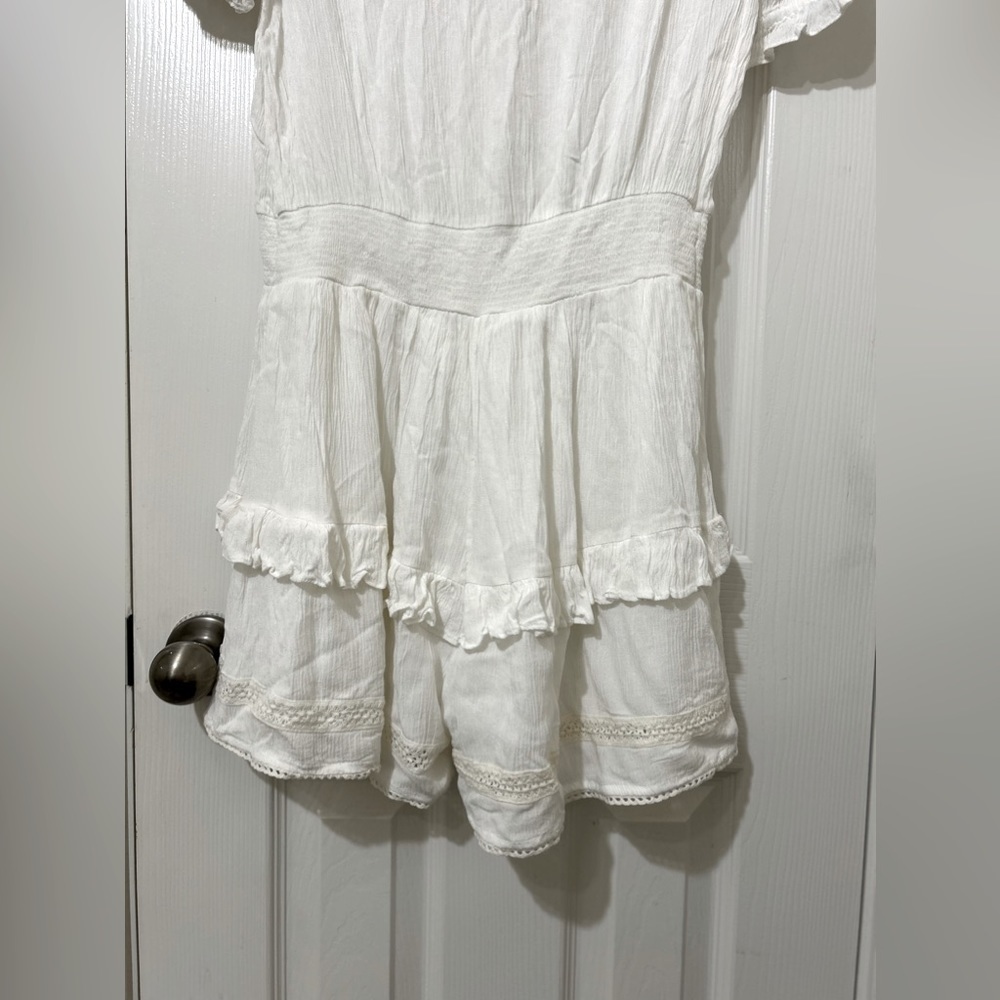 NWOT Urban Outfitters, Topanga Ruffle Romper, Medium, White - Picture 9 of 9